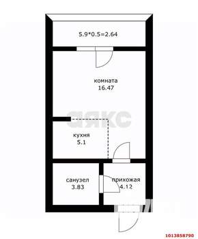 Студия квартира, сданный дом, 32м2, 5/16 этаж
