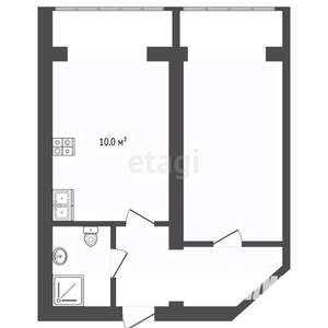 1-к квартира, вторичка, 38м2, 2/6 этаж