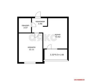 1-к квартира, вторичка, 36м2, 7/9 этаж