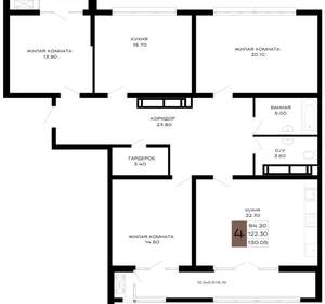 4-к квартира, вторичка, 130м2, 15/21 этаж