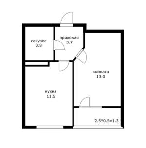 1-к квартира, вторичка, 33м2, 3/12 этаж