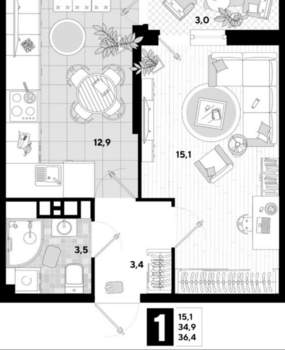 Фото квартиры на продажу (1)