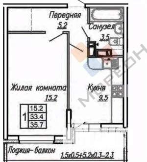 1-к квартира, вторичка, 33м2, 18/19 этаж