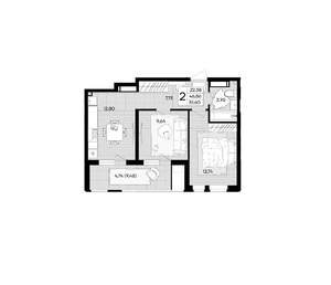 2-к квартира, вторичка, 52м2, 7/18 этаж