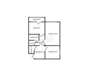 2-к квартира, вторичка, 60м2, 13/16 этаж