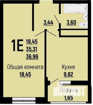 1-к квартира, вторичка, 37м2, 7/19 этаж