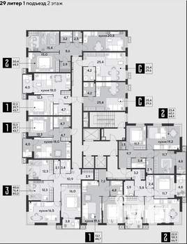 1-к квартира, вторичка, 45м2, 2/18 этаж