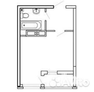 Студия квартира, вторичка, 23м2, 6/17 этаж
