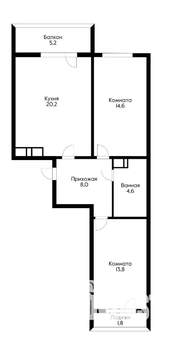 2-к квартира, вторичка, 61м2, 14/17 этаж