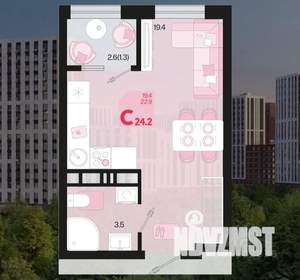 Студия квартира, вторичка, 24м2, 5/19 этаж