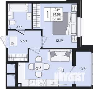 1-к квартира, вторичка, 36м2, 2/8 этаж