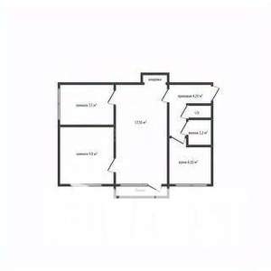 3-к квартира, вторичка, 50м2, 1/5 этаж