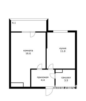 1-к квартира, вторичка, 40м2, 10/17 этаж