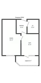 1-к квартира, вторичка, 33м2, 13/20 этаж