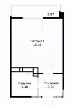 Студия квартира, вторичка, 22м2, 3/9 этаж