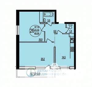 2-к квартира, вторичка, 65м2, 11/20 этаж