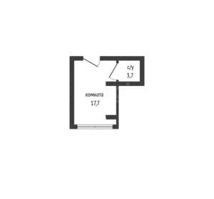 Студия квартира, вторичка, 20м2, 7/12 этаж