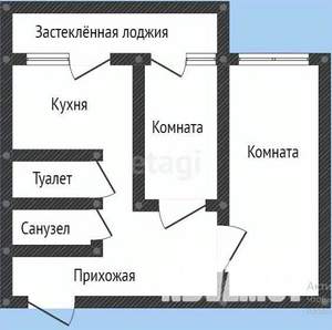 2-к квартира, вторичка, 48м2, 2/9 этаж
