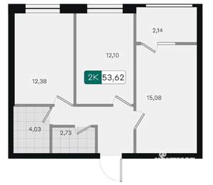 2-к квартира, вторичка, 54м2, 5/9 этаж