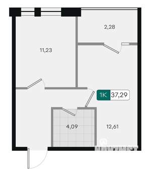 1-к квартира, вторичка, 37м2, 15/18 этаж