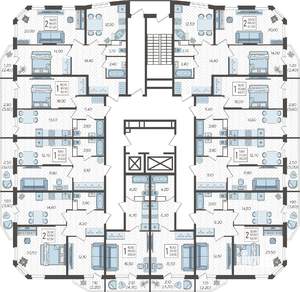 2-к квартира, строящийся дом, 63м2, 2/16 этаж