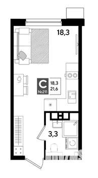 Студия квартира, вторичка, 22м2, 5/19 этаж