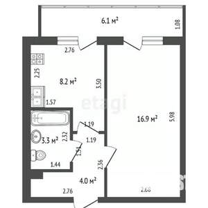 1-к квартира, вторичка, 32м2, 3/11 этаж