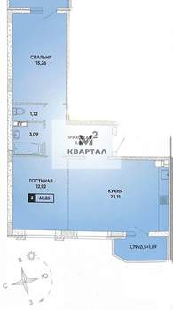 3-к квартира, вторичка, 68м2, 2/22 этаж