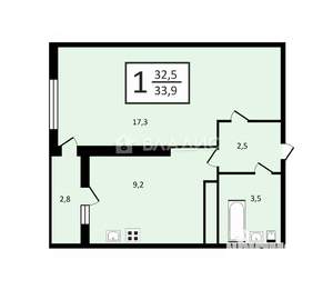 1-к квартира, вторичка, 36м2, 18/25 этаж