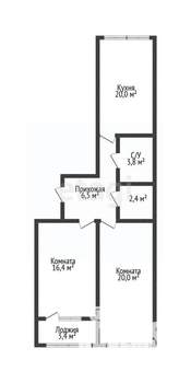 2-к квартира, вторичка, 64м2, 18/20 этаж