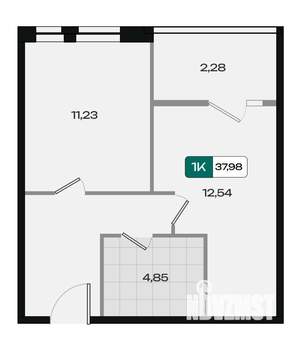 1-к квартира, вторичка, 38м2, 2/18 этаж