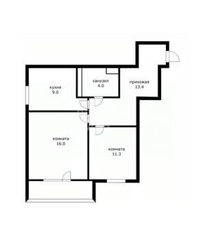 2-к квартира, вторичка, 55м2, 3/25 этаж