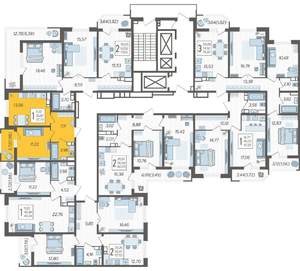 1-к квартира, строящийся дом, 38м2, 11/23 этаж
