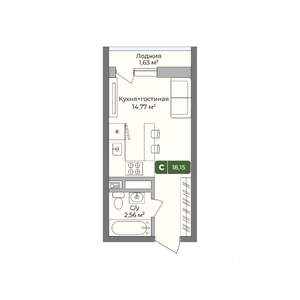 Студия квартира, вторичка, 18м2, 3/10 этаж