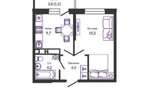 1-к квартира, вторичка, 35м2, 23/24 этаж
