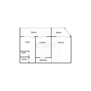 2-к квартира, вторичка, 54м2, 10/16 этаж