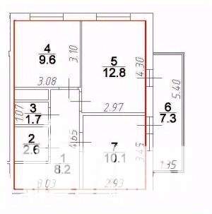 2-к квартира, вторичка, 45м2, 7/17 этаж