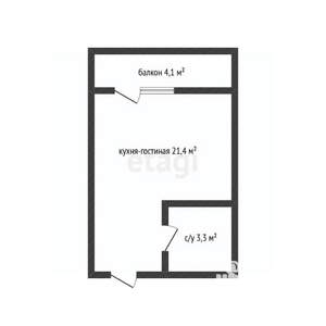 Студия квартира, вторичка, 25м2, 2/9 этаж