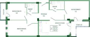 3-к квартира, вторичка, 91м2, 2/7 этаж