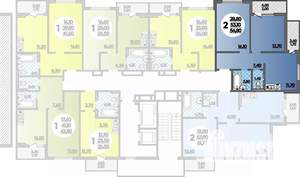 2-к квартира, строящийся дом, 57м2, 5/18 этаж