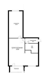 2-к квартира, вторичка, 44м2, 3/5 этаж