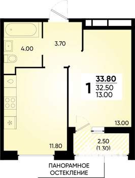 1-к квартира, вторичка, 34м2, 2/18 этаж