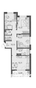 3-к квартира, вторичка, 71м2, 9/9 этаж