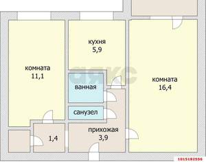 2-к квартира, вторичка, 45м2, 4/5 этаж