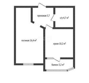 1-к квартира, вторичка, 37м2, 2/24 этаж