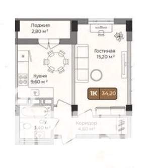 1-к квартира, вторичка, 34м2, 3/9 этаж