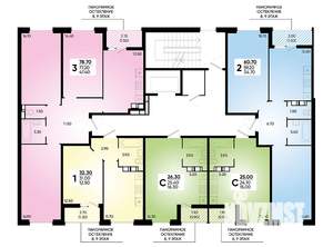 3-к квартира, вторичка, 79м2, 3/18 этаж