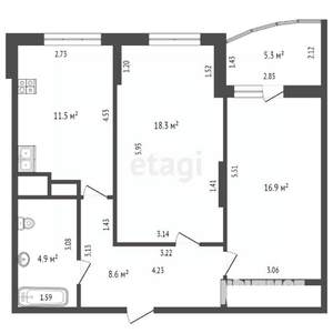 2-к квартира, вторичка, 60м2, 15/17 этаж