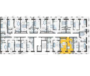 1-к квартира, строящийся дом, 42м2, 4/12 этаж