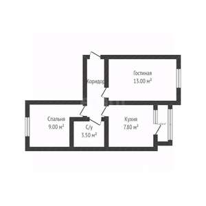 2-к квартира, вторичка, 42м2, 1/5 этаж